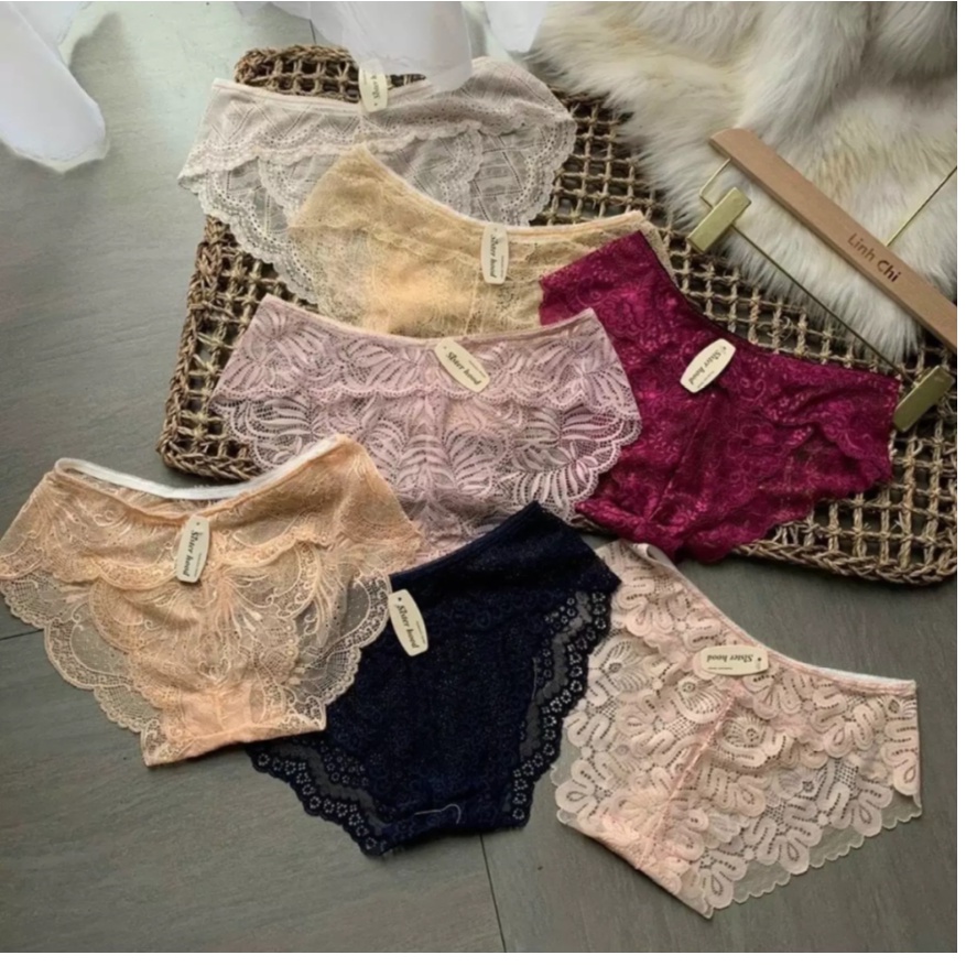 Set 5 Chiếc Quần Lót Nữ Ren Sexy họa tiết ren xuyên thấu siêu gợi cảm quyến rũ