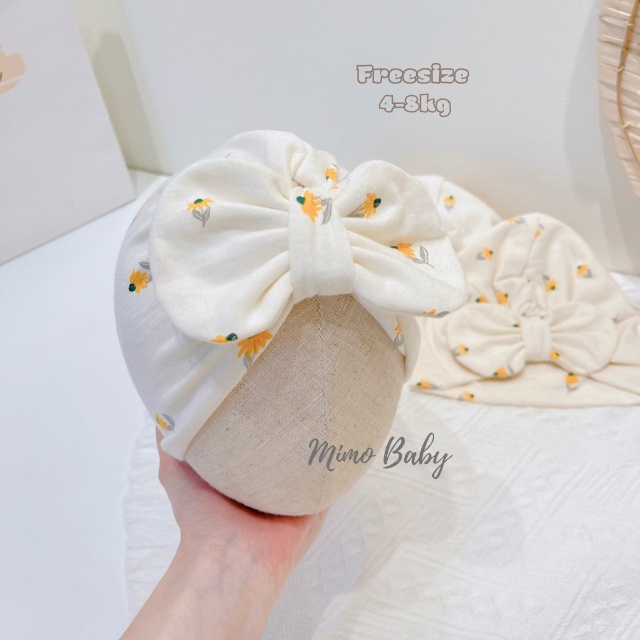 Mũ nón turban họa tiết hoa vàng dễ thương cho bé MTB90 Mimo Baby