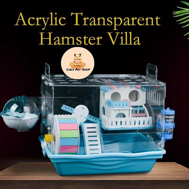 Tổng hợp chuồng mica khay nhựa cho Hamster full phụ kiện trong chuồng