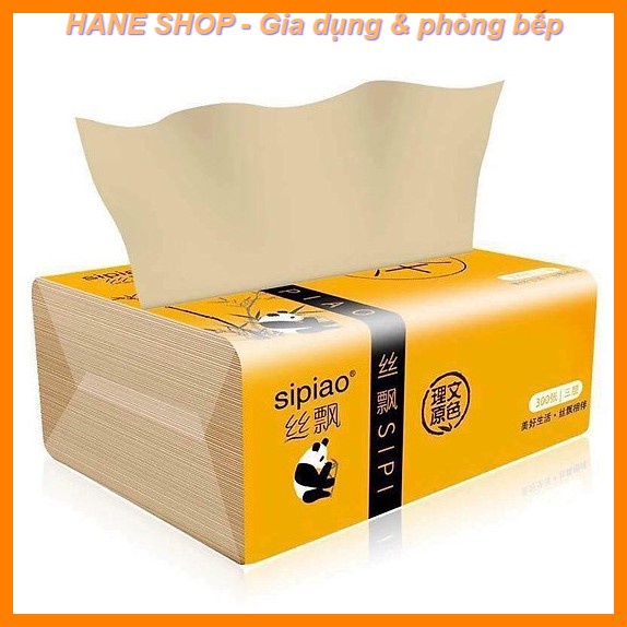 Combo 6 -10 gói giấy ăn chính hiệu gấu trúc SIPIAO - gói 300 tờ - 3 lớp