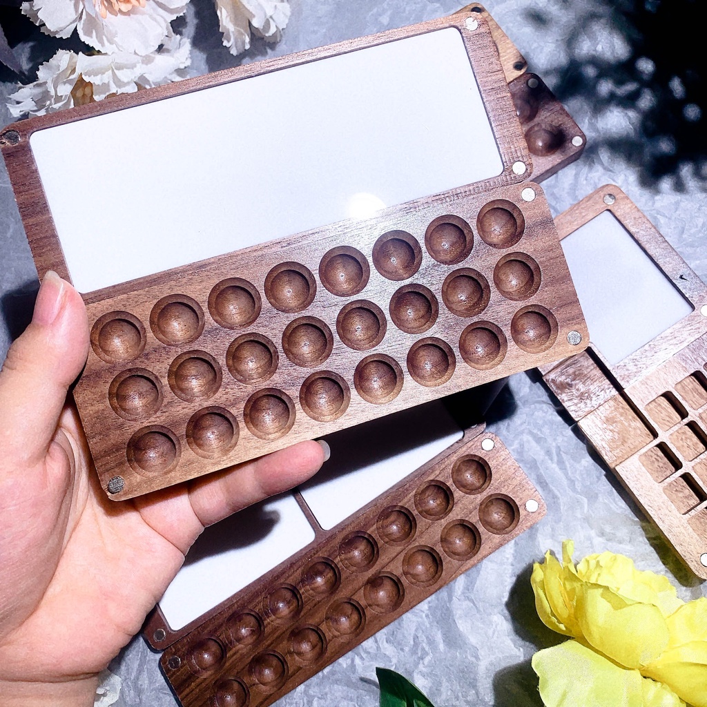 Hộp Đựng Màu Bằng Gỗ - Pocket Đựng Màu Chiết Bằng Gỗ