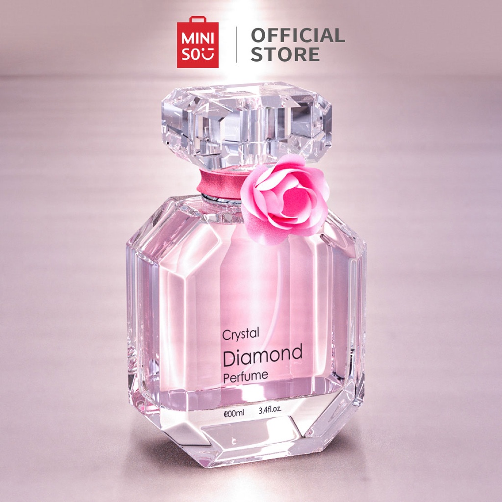 Nước hoa nữ cao cấp Pink Flower Crystal Diamond Miniso hương thơm trái cây ngọt ngào lưu hương lâu, dung tích 50ml