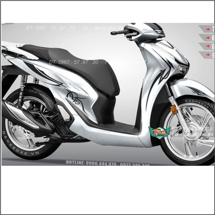 Tem Rời SH 2020 Chỉ đen xe trắng (C)
