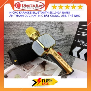 Micro karaoke bluetooth sd10 đa năng kiêm loa không dây, âm thanh cực hay, mic bắt giọng, kết nối usb, thẻ nhớ, cổng 3.5