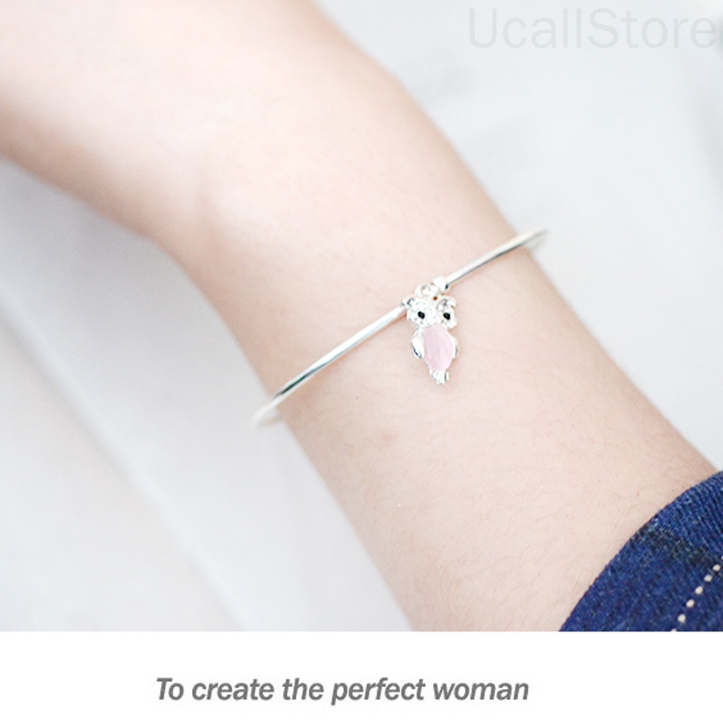 Dễ Thương Vòng Tay Hợp Kim Đính Đá Opal Nhân Tạo Màu Bạc Cho Nữ Mã 1