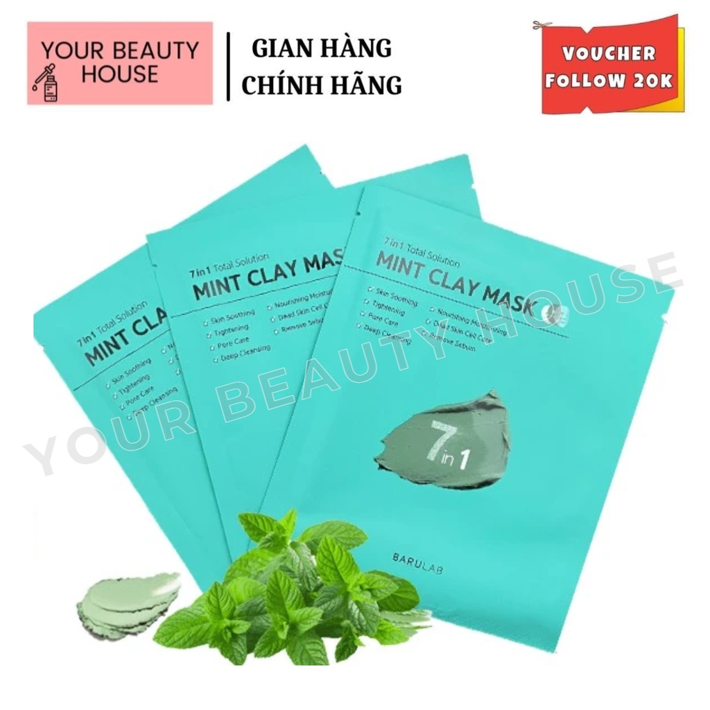 Mặt Nạ Đất Sét Barulab Mint Clay Mask 7 in 1