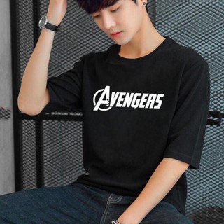 Free ship áo thun tay lỡ unisex đen avengers 2 màu áo thun