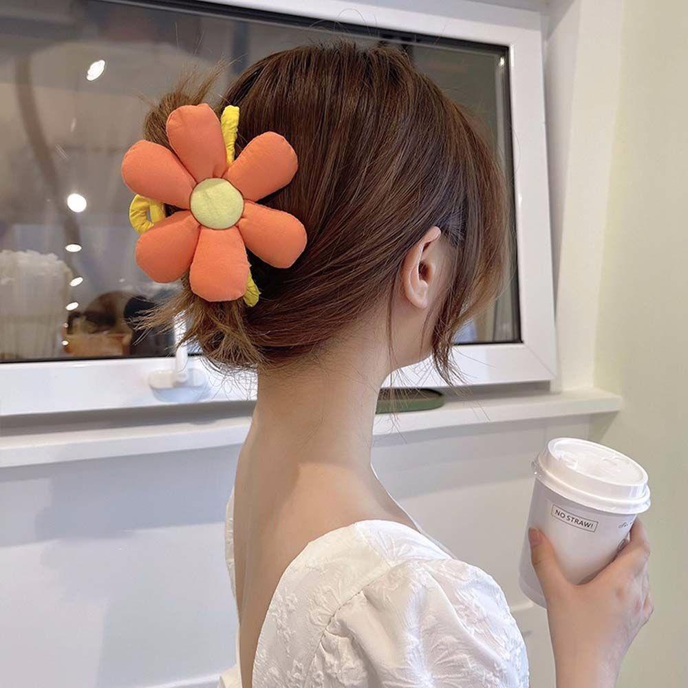 MXGOODS Kẹp Tóc Hình Hoa / Mặt Cười Bằng Vải Lông Nhung Thời Trang Cho Nữ