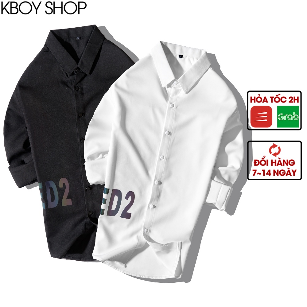 Áo Sơ Mi Nam Tay Dài Kboy Shop Áo sơ mi công sở phản quang cao cấp, vải mềm mịn, chất lượng tốt - F060