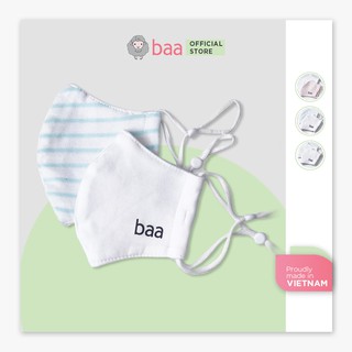 Khẩu trang vải cho bé BAA BABY cotton kháng khuẩn [Combo 2 chiếc] - UN-KT02X
