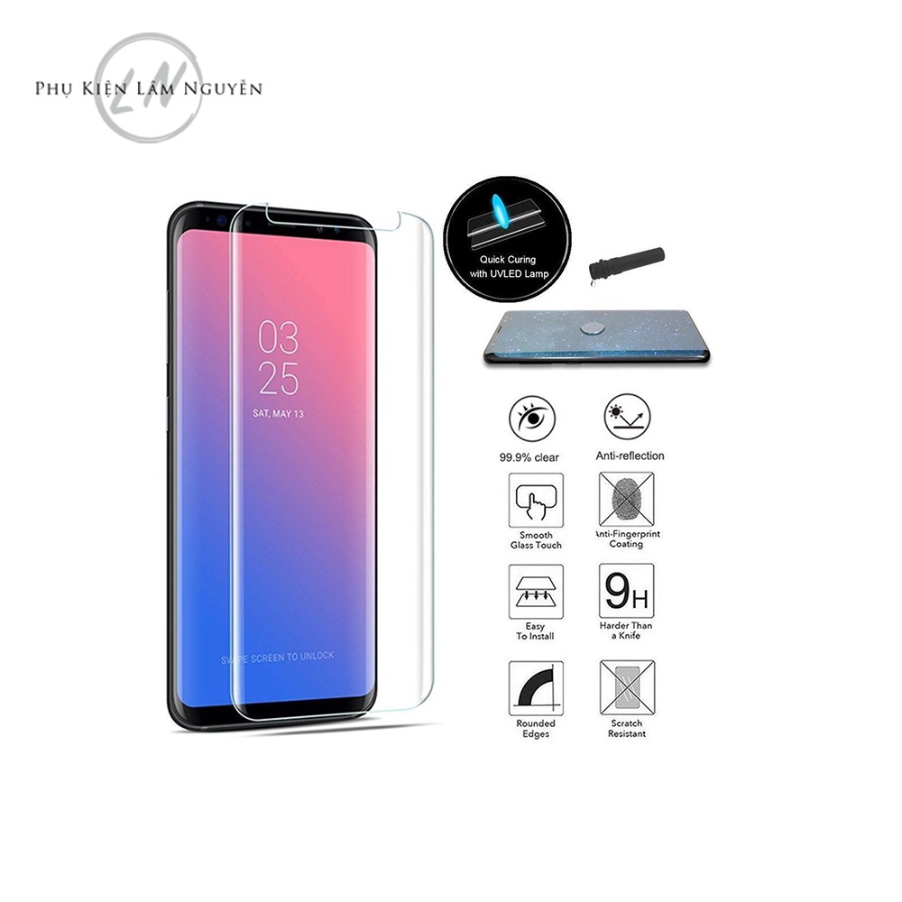 Kính cường lực Samsung Note 8 / Note 9 Full màn hình, full keo UV CURVED