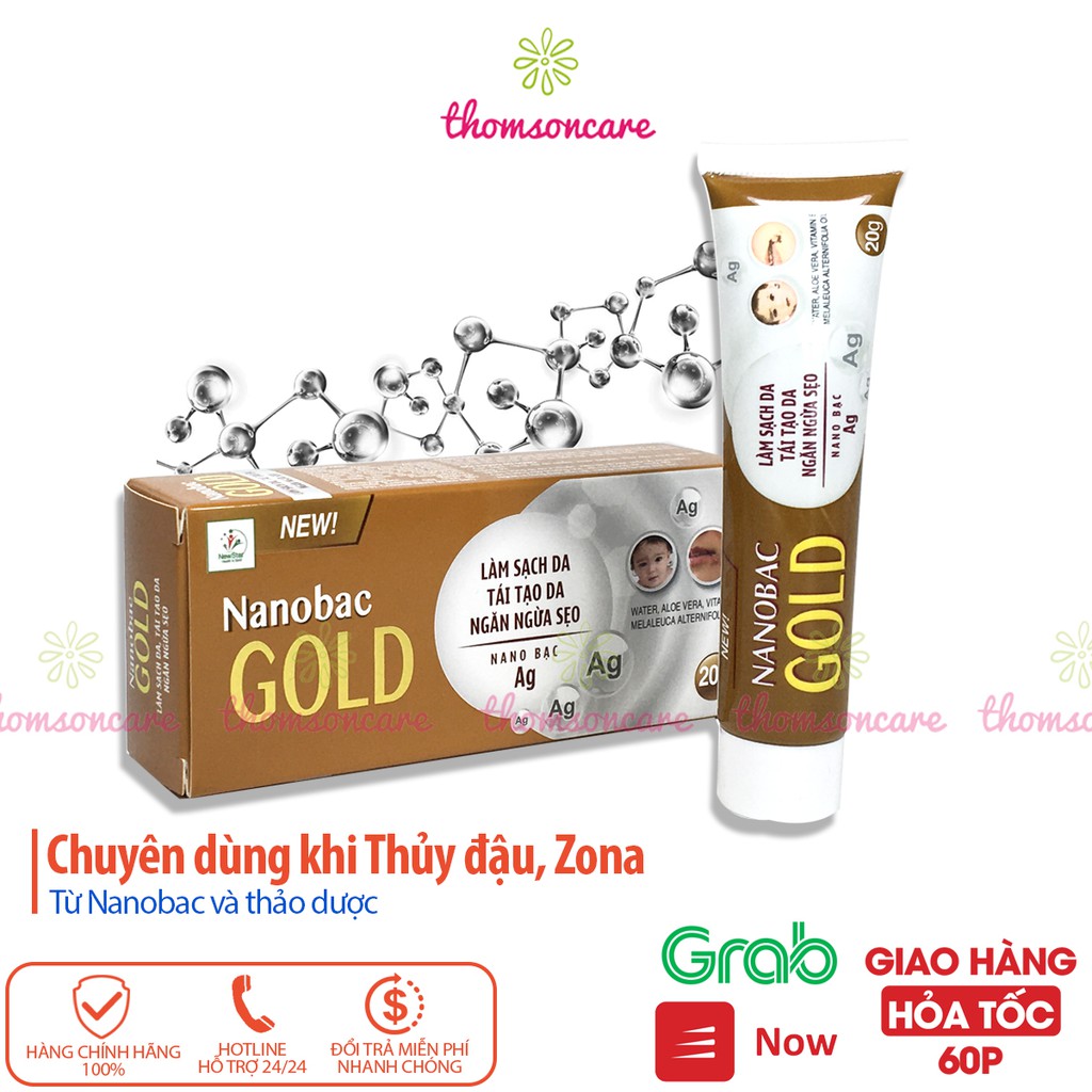 Kem bôi thủy đậu, kiến ba khoang, côn trùng cắn, zona từ nano bạc và thảo dược  - Nano Subac Gold tuýp 20g