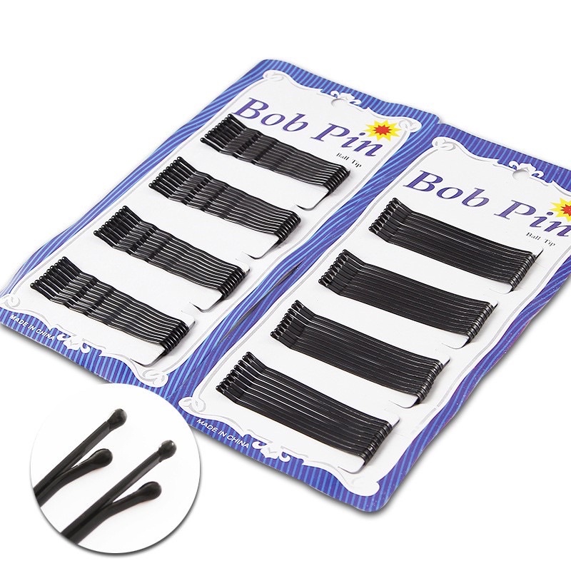 set 60 kẹp gim tóc màu đen, kẹp tăm đen đơn giản