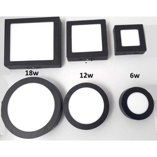 Đèn ốp trần led nổi viền đen 6w, 12w, 18w, 24w vuông/tròn