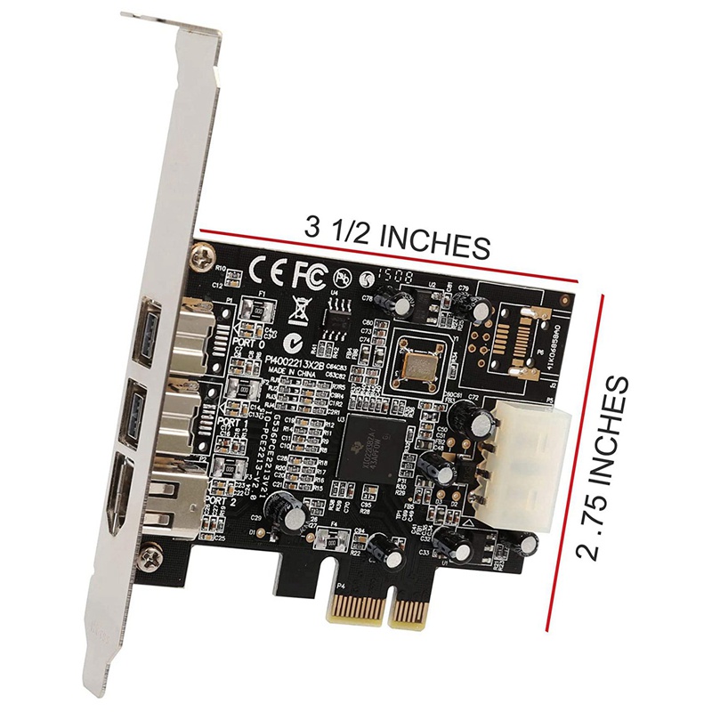 Card chuyển đổi SY-PEX30016 3 cổng IEEE 1394 Firewire 1394B & 1394A PCIe 1.1 X1