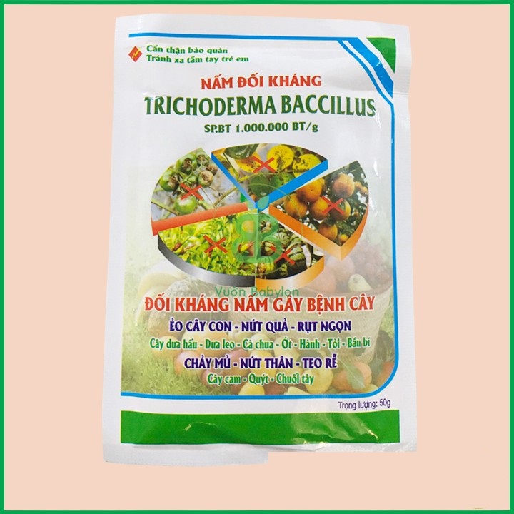 Phân hữu cơ vi sinh Trichoderma Bacilius gói 50g. Chuyên xử lý phế thải, chất hữu cơ và nấm đối kháng