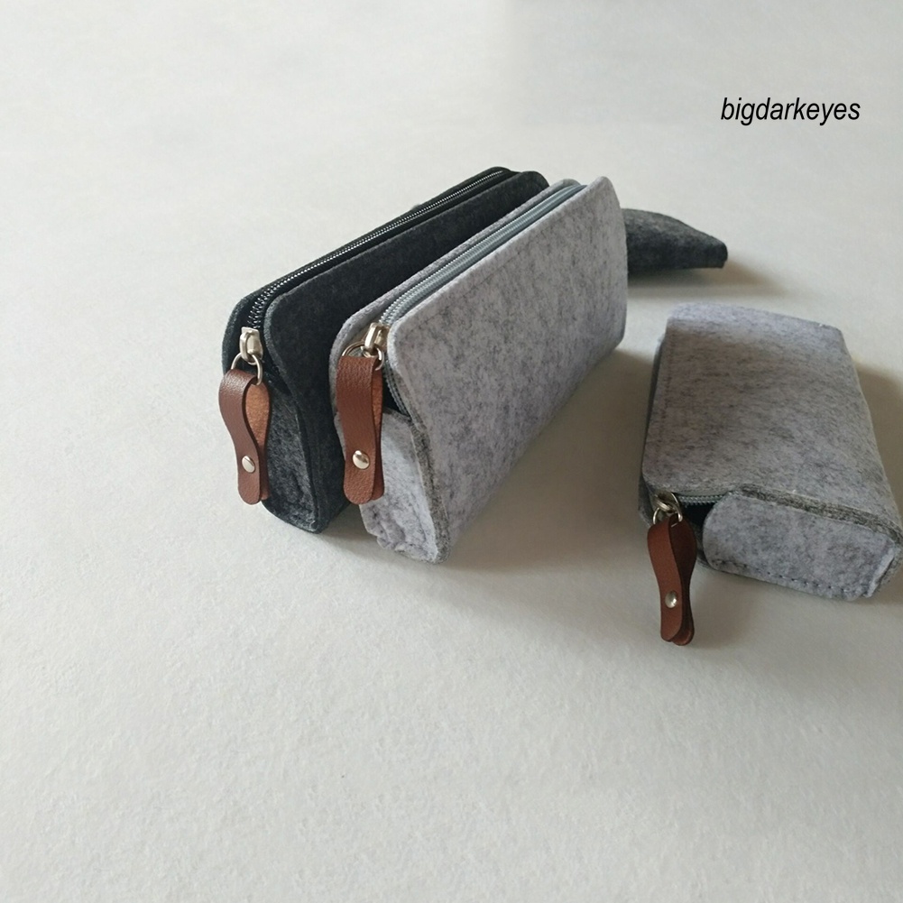 Túi Đựng Bút Bằng Vải Nỉ Có Khóa Kéo Đơn Giản Tiện Dụng