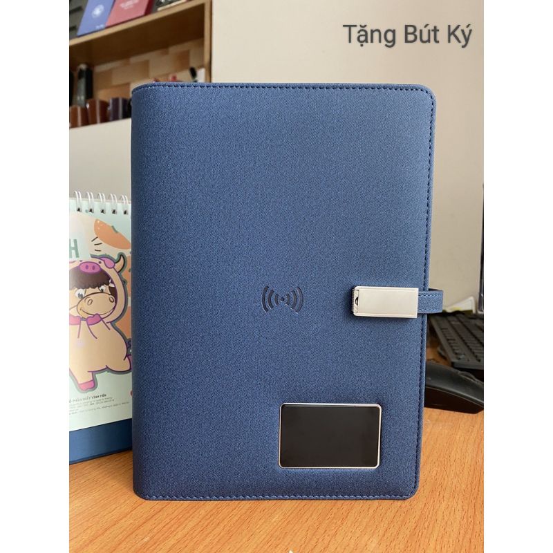 Sổ tay đa năng tích  hợp pin 8000mAh - Sạc không dây - quà tặng cao cấp