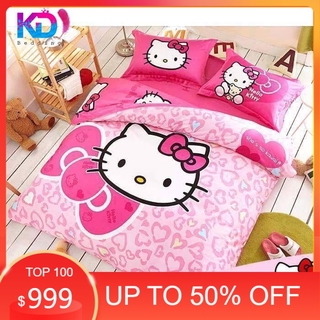 Bộ chăn phao cottong - mẫu kitty 3d