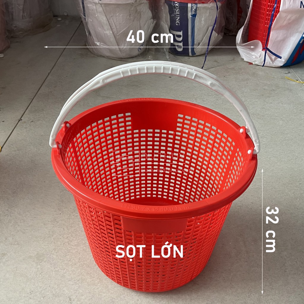 Sọt nhựa tròn đựng quần áo có quai xách, nhựa PP chính phẩm an toàn, chắc chắn chứa được vật nặng thương hiệu Việt Thành