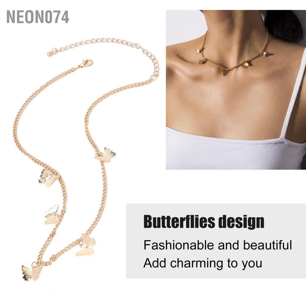 Neon074 Neon074 Vòng cổ đơn giản Hợp kim mỏng nhẹ Trọng lượng có thể điều chỉnh Chiều dài choker tinh tế cho nữ