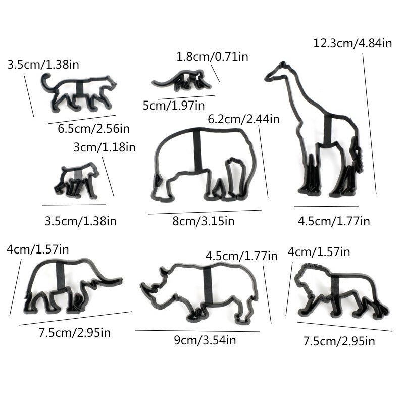 Bộ 8 khuôn cắt bánh quy hình động vật