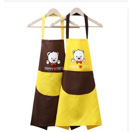 Tạp dề nấu ăn pha chế hình gấu cute hàn quốc chống thấm nước - GDAH