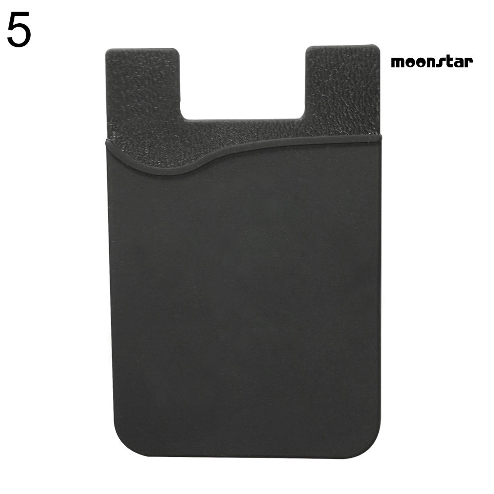 MNmoonstar Smart Silicone Mobile Phone Wallet Card Stick On Cash Credit Card Holder Pouch