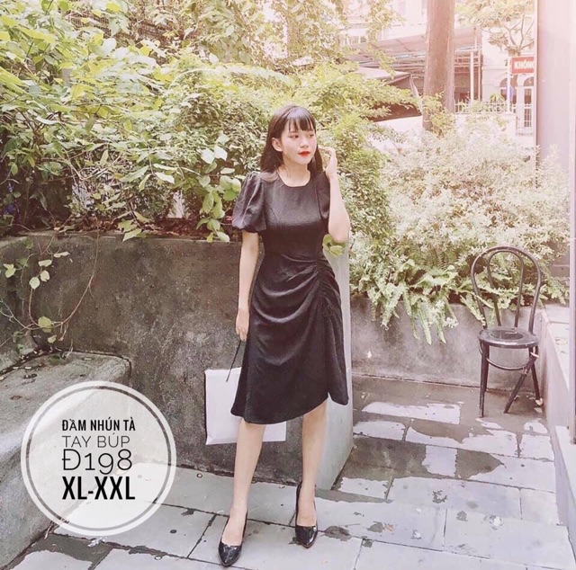 Đầm Tay Búp Rút Tà Nhún Bigsize