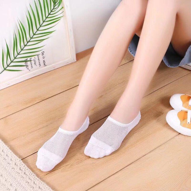 Set 10 đôi lưới nữ LYMIA cổ ngắn hàng xuất dư kháng khuẩn chống hôi chân
