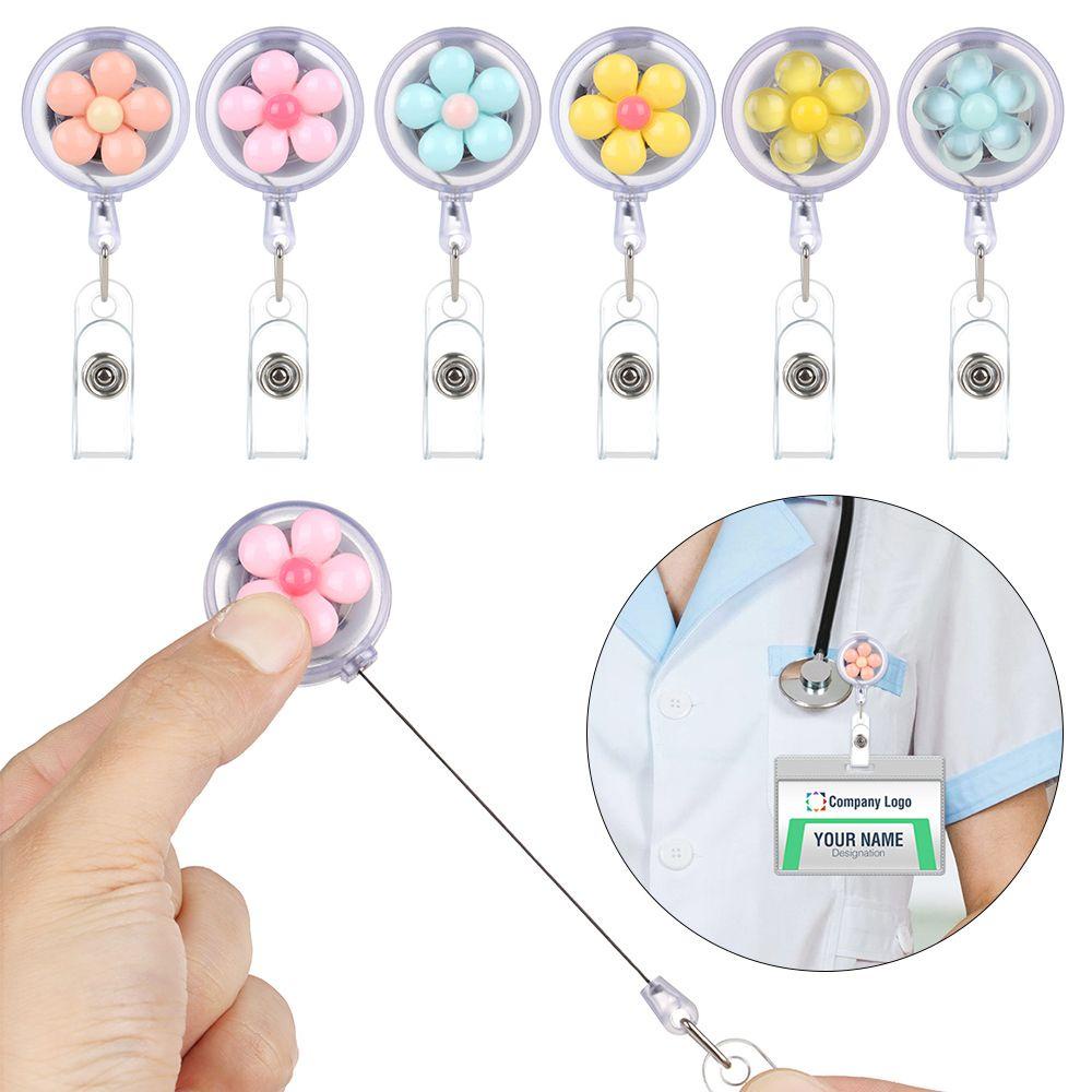 Kẹp Giữ Huy Hiệu Hình Hoa Năm Cánh Màu Cầu Vồng Kèm Giá Đỡ Cá Sấu Tiện Dụng Cho Y Tá