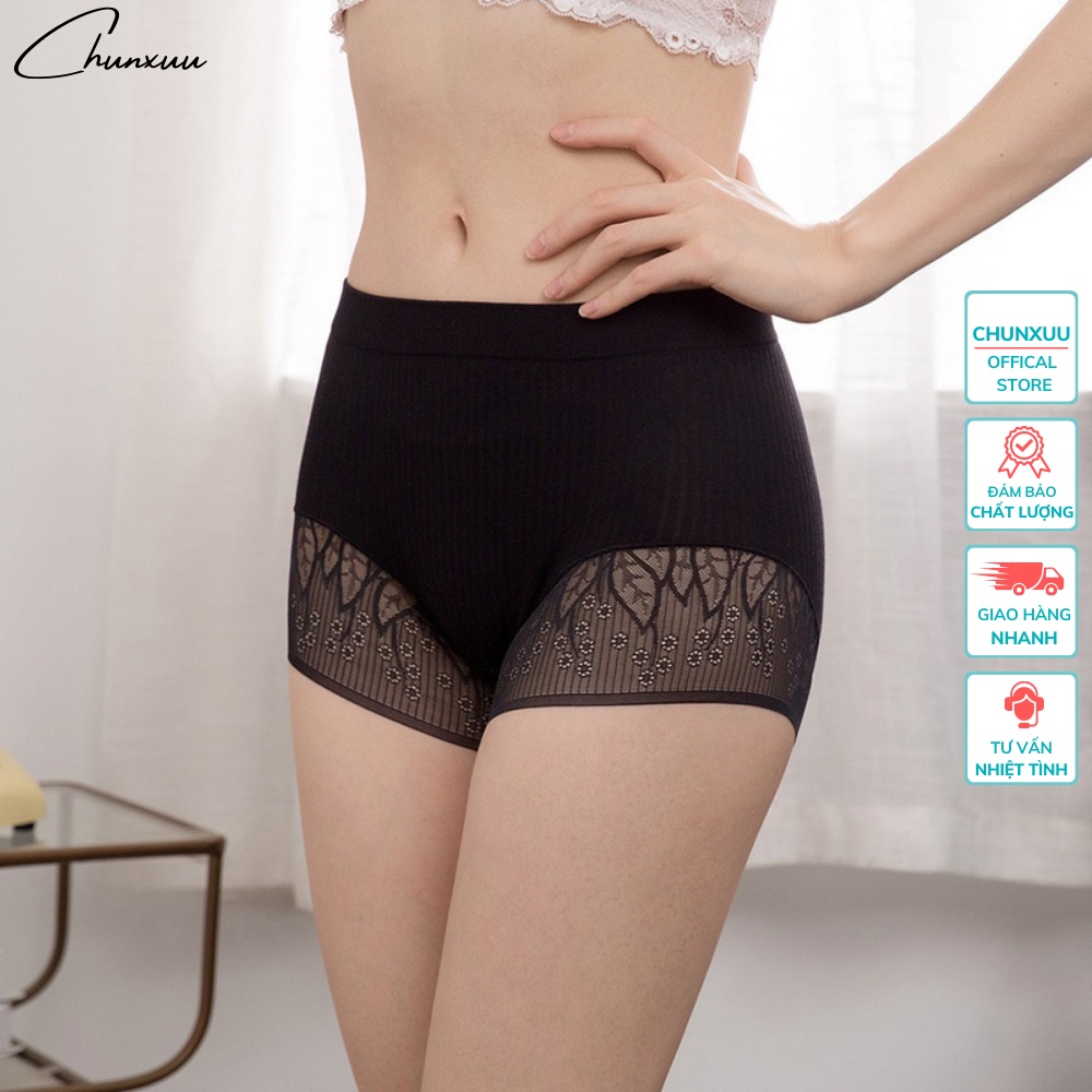 Quần mặc váy vải cotton phối ren cao cấp không lộ viền, không hằn vết mềm mịn thoáng mát ChunXuu- QV07