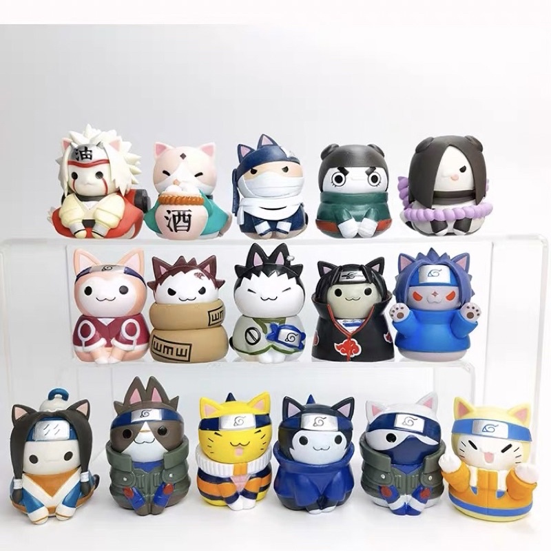 Mô hình Naruto - Set 8 Mô Hình Mèo chibi BẢN TO 6cm Naruto Tsum Tsum bằng PVC cao cấp (Có clip, Ảnh thật)