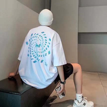 Áo Thun Tay Ngắn Dáng Rộng In Chữ Thời Trang Mùa Hè Cho Nam Và Nữ Size M-5XL