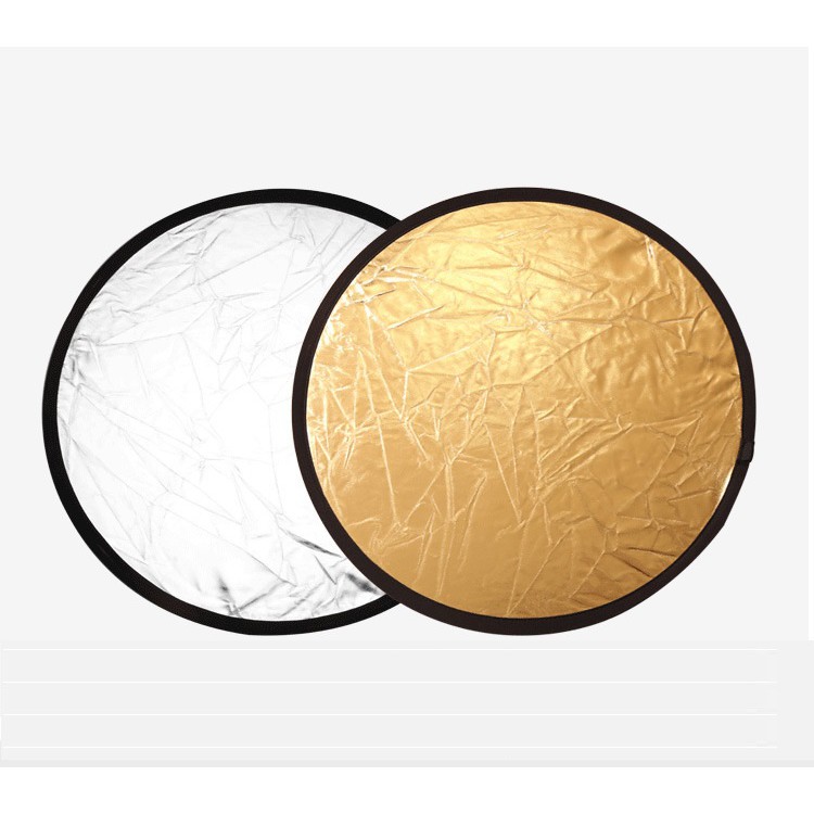 Tấm hắt sáng tròn 2 mặt đầy đủ kích thước 2 trong 1 vàng bạc