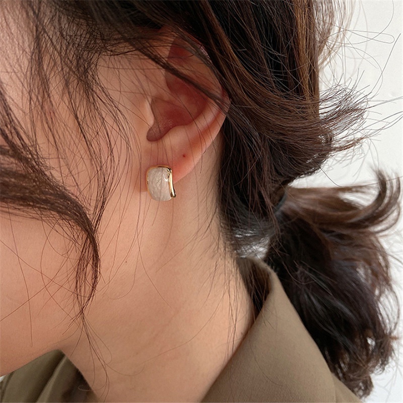 Khuyên Tai Dạng Vòng Hình Chữ C Đơn Giản Thời Trang Vintage Cho Nữ