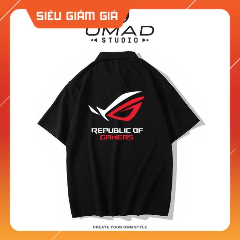Áo thun Polo UMAD unisex Asus ROG - Republic of Gamers nam nữ cổ bẻ vải cá sấu poly thái có big size