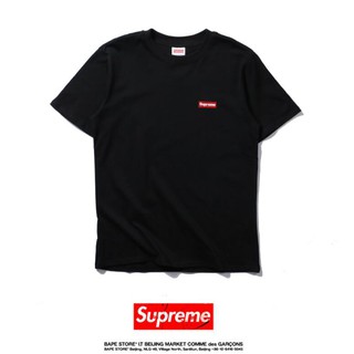 Áo Thun Trơn Cotton Tay Ngắn Thêu Chữ Supreme Đơn Giản Thời Trang Cho Nam Và Nữ