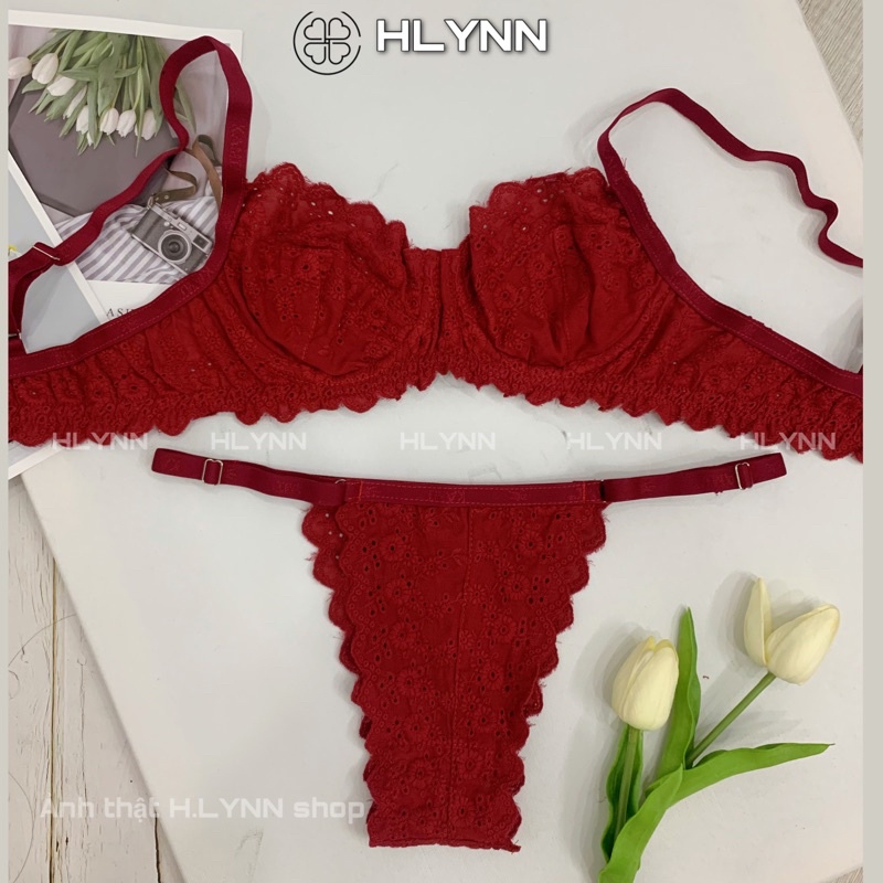 Set đồ lót nữ bralette thêu hoa trắng m67
