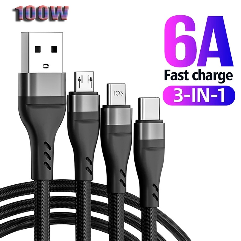 Dây Cáp Sạc Nhanh / Truyền Dữ Liệu 6A Cổng Type-C Micro USB