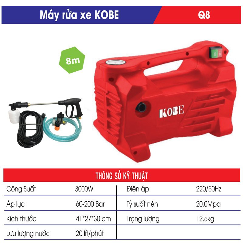 MÁY RỬA XE MINI KOBE Q8 - Hàng Chính Hãng 100%