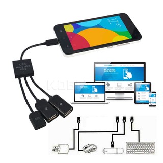 [Đã test] Cáp OTG 2 cổng USB và 1 cổng micro USB