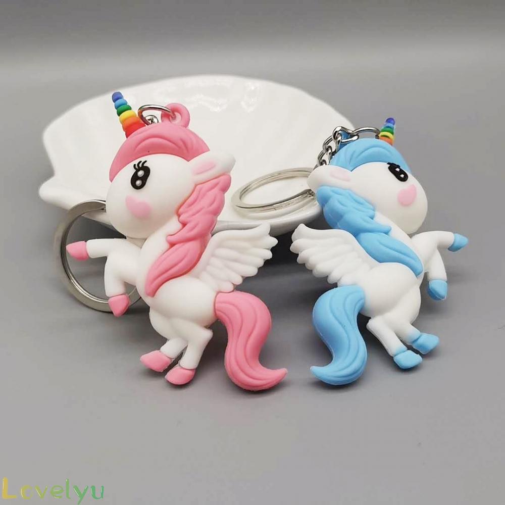 Móc khóa 3D hình Unicorn cầu vồng thích hợp làm quà tặng