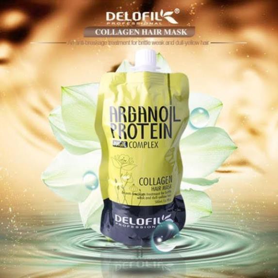 [Authentic] [ Delofil ]Dầu Hấp Ủ Tóc Collagen Delofil Arganoil Protein Siêu Mượt 500ml