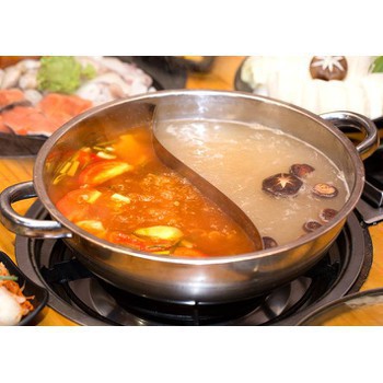 NỒI LẨU INOX 2 NGĂN VUNG KÍNH [HÀNG ĐẸP]