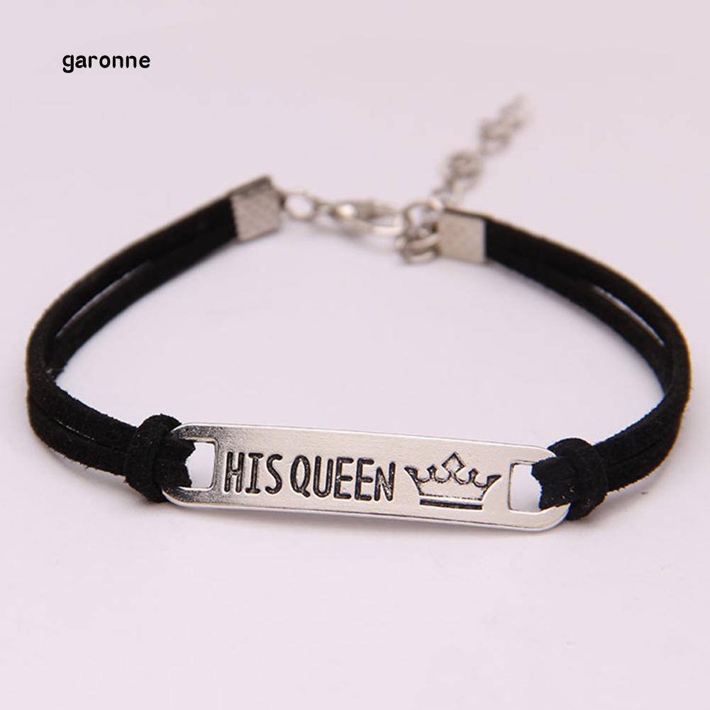 Vòng Đeo Tay Khắc Chữ His Queen / Her King Lãng Mạn Cho Các Cặp Đôi