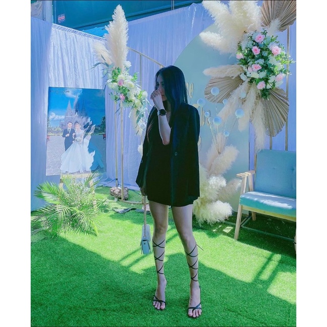 Giày sandal kẹp dây quấn cổ chân san chảnh