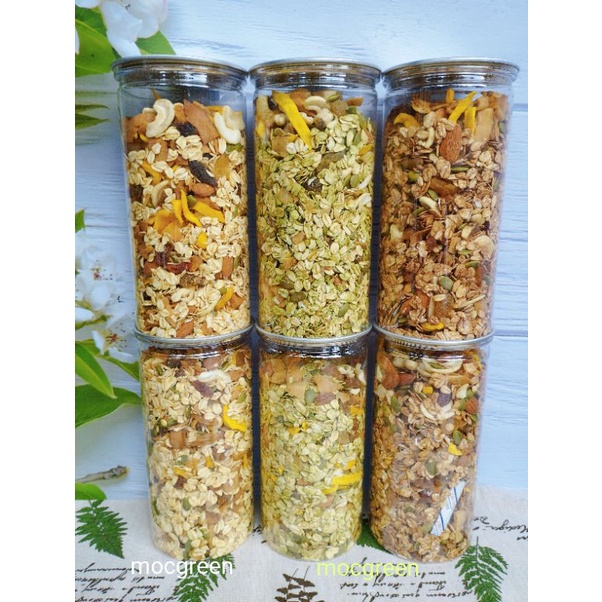 Granola Ăn Kiêng - Ngũ Cốc Ăn Kiêng Không Đường Nhiều Hạt 500g 50% yến mạch