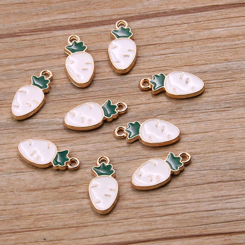 Set 10 Cà Rốt Tráng Men Mini 7 * 15mm Tự Làm Trang Sức