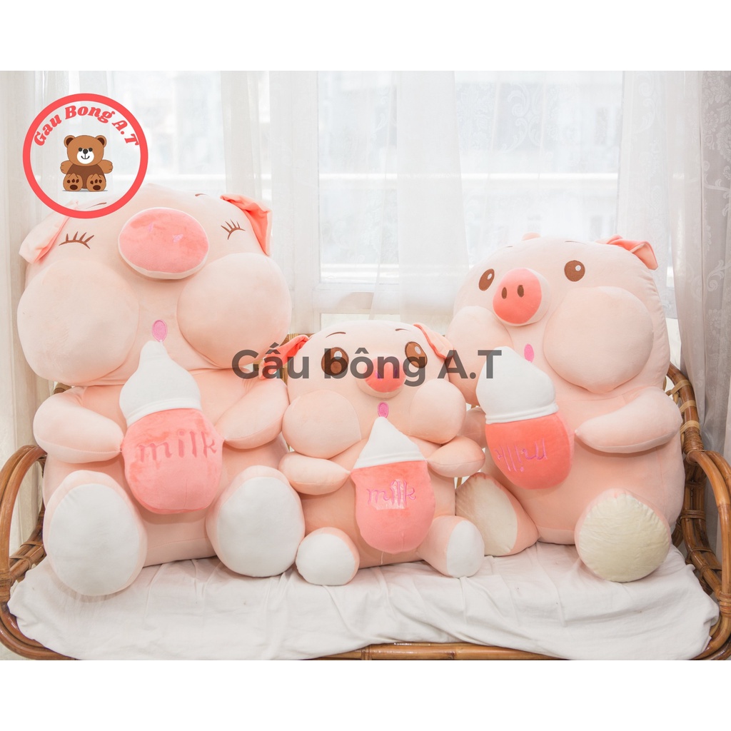 Gấu Bông Heo Ôm Bình Sữa, Lợn bú bình, thú nhồi bông siêu cute siêu hot hit hàng mềm mại cao cấp size 55cm-85cm-1m1